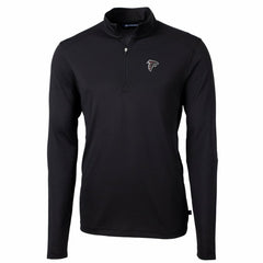 Atlanta Falcons Cutter & Buck Big & Tall Virtue Eco Pique Quarter-Zip Pullover Jacket - Black for sale