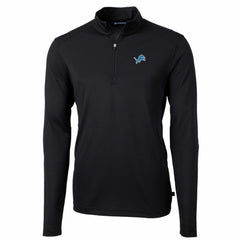 Detroit Lions Cutter & Buck Big & Tall Virtue Eco Pique Quarter-Zip Pullover Jacket - Black outlet