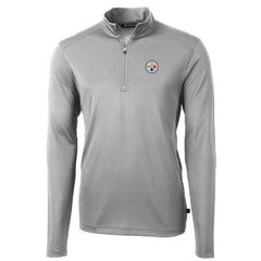 Pittsburgh Steelers Cutter & Buck Big & Tall Virtue Eco Pique Quarter-Zip Pullover Jacket - Gray on sale