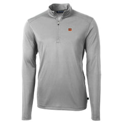 Cincinnati Bengals Cutter & Buck Big & Tall Virtue Eco Pique Quarter-Zip Pullover Jacket - Gray on sale