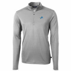 Detroit Lions Cutter & Buck Big & Tall Virtue Eco Pique Quarter-Zip Pullover Jacket - Gray for sale