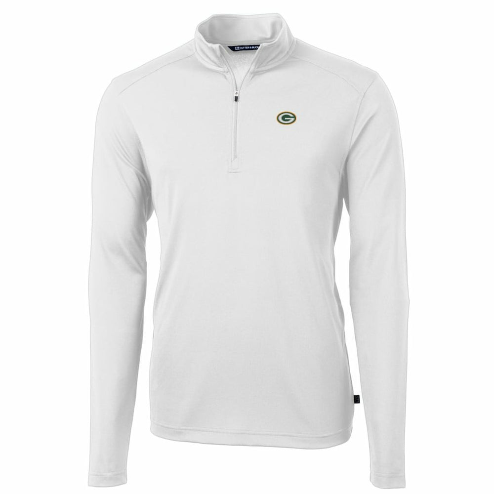 Green Bay Packers Cutter & Buck Big & Tall Virtue Eco Pique Quarter-Zip Pullover Jacket - White online