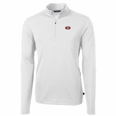 San Francisco 49ers Cutter & Buck Big & Tall Virtue Eco Pique Quarter-Zip Pullover Jacket - White for sale