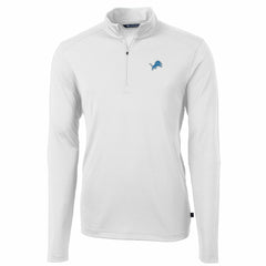 Detroit Lions Cutter & Buck Big & Tall Virtue Eco Pique Quarter-Zip Pullover Jacket - White cheap