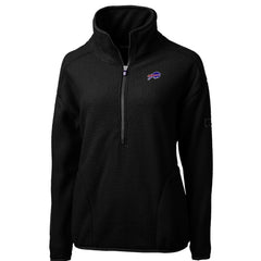 Buffalo Bills Cutter & Buck Women's Cascade Eco Sherpa Fleece Half-Zip Pullover Jacket - Black for sale
