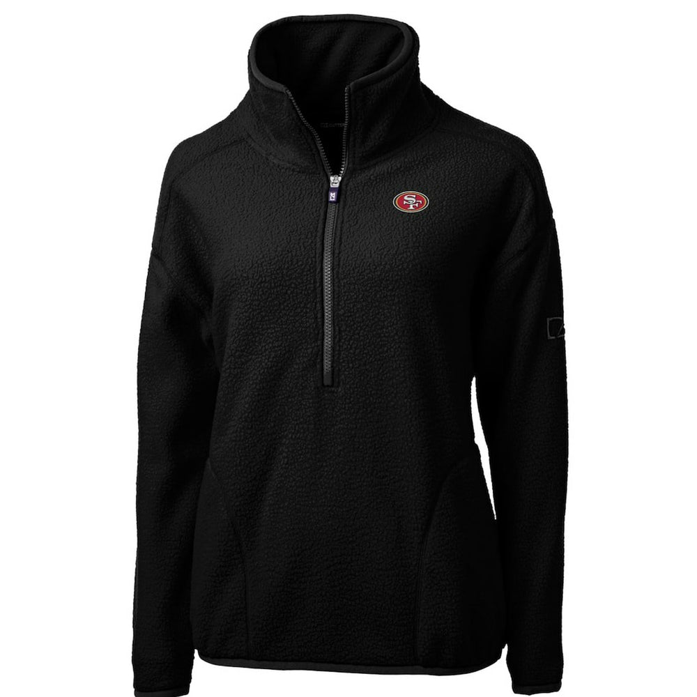 San Francisco 49ers Cutter & Buck Women's Cascade Eco Sherpa Fleece Half-Zip Pullover Jacket - Black online