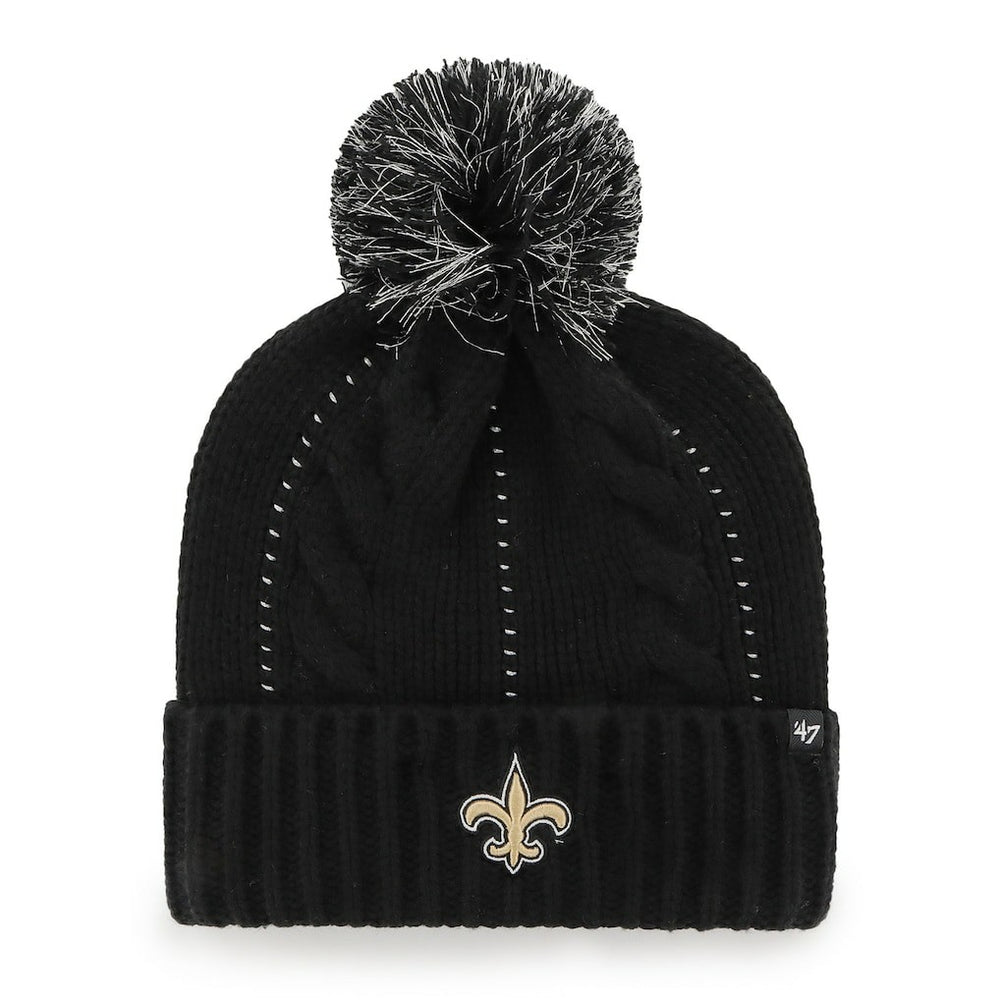 New Orleans Saints '47 Women's Bauble Cuffed Knit Hat with Pom - Black outlet
