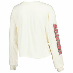 Arizona Cardinals '47 Women's Brush Back Parkway Cropped Lightweight Long Sleeve T-Shirt - Cream discount