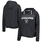 Las Vegas Raiders '47 Women's Color Rise Kennedy Notch Neck Pullover Hoodie - Black on sale