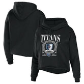 Tennessee Titans WEAR by Erin Andrews Women's Cropped Sponge Fleece Pullover Hoodie - Black cheap