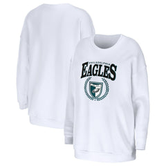 Philadelphia Eagles WEAR by Erin Andrews Women's Oversized Pullover Sweatshirt - White sale