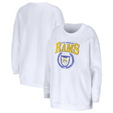 Los Angeles Rams WEAR by Erin Andrews Women's Oversized Pullover Sweatshirt - White cheap
