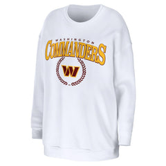 Washington Commanders WEAR by Erin Andrews Women's Oversized Pullover Sweatshirt - White for sale
