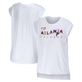 Atlanta Falcons WEAR by Erin Andrews Women's Greetings From Muscle T-Shirt - White for sale