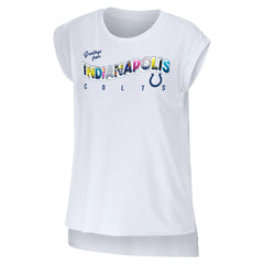 Indianapolis Colts WEAR by Erin Andrews Women's Greetings From Muscle T-Shirt - White cheap