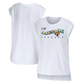 Jacksonville Jaguars WEAR by Erin Andrews Women's Greetings From Muscle T-Shirt - White outlet