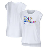 Los Angeles Rams WEAR by Erin Andrews Women's Greetings From Muscle T-Shirt - White discount