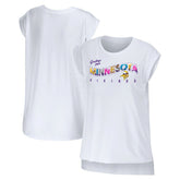 Minnesota Vikings WEAR by Erin Andrews Women's Greetings From Muscle T-Shirt - White sale