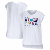 New York Giants WEAR by Erin Andrews Women's Greetings From Muscle T-Shirt - White sale