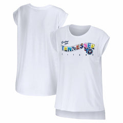 Tennessee Titans WEAR by Erin Andrews Women's Greetings From Muscle T-Shirt - White cheap