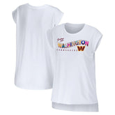 Washington Commanders WEAR by Erin Andrews Women's Greetings From Muscle T-Shirt - White online