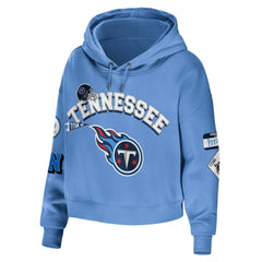Tennessee Titans WEAR by Erin Andrews Women's Plus Size Modest Cropped Pullover Hoodie - Light Blue outlet