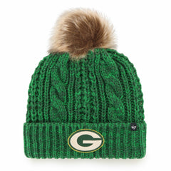 Green Bay Packers '47 Women's Meeko Cuffed Knit Hat with Pom - Green discount