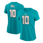 Tyreek Hill Miami Dolphins Women's Player Name & Number T-Shirt - Aqua outlet