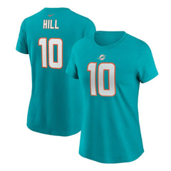 Tyreek Hill Miami Dolphins Women's Player Name & Number T-Shirt - Aqua outlet