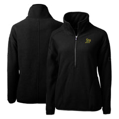 Athletics Cutter & Buck Women's Cascade Eco Sherpa Fleece Quarter-Zip Pullover Jacket Black