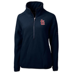 St. Louis Cardinals Cutter & Buck Women's Cascade Eco Sherpa Fleece Quarter-Zip Pullover Jacket Navy