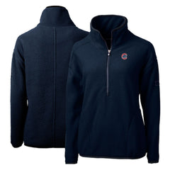 Chicago Cubs Cutter & Buck Women's Cascade Eco Sherpa Fleece Quarter-Zip Pullover Jacket Navy
