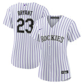 Kris Bryant Colorado Rockies Women's Replica Player Jersey White/Purple
