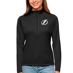 Tampa Bay Lightning Antigua Women's Tribute Quarter-Zip Pullover Top - Black Pullover
