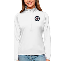 Winnipeg Jets Antigua Women's Tribute Quarter-Zip Pullover Top - White Pullover