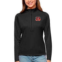 Cincinnati Bengals Antigua Women's Tribute Half-Zip Top - Black for sale