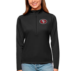 San Francisco 49ers Antigua Women's Tribute Half-Zip Top - Black cheap