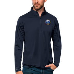 Buffalo Sabres Antigua Tribute Quarter-Zip Pullover Top - Navy Pullover