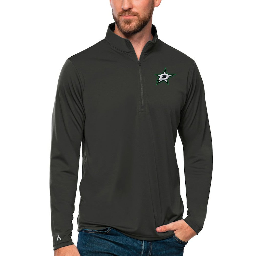 Dallas Stars Antigua Tribute Quarter-Zip Pullover Top - Charcoal Pullover