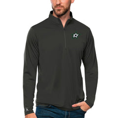 Dallas Stars Antigua Tribute Quarter-Zip Pullover Top - Charcoal Pullover