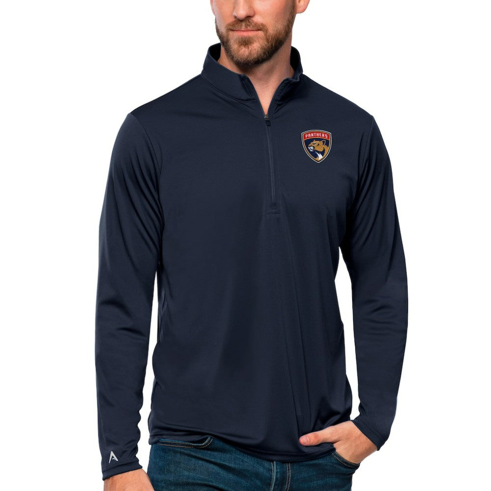 Florida Panthers Antigua Tribute Quarter-Zip Pullover Top - Navy Pullover