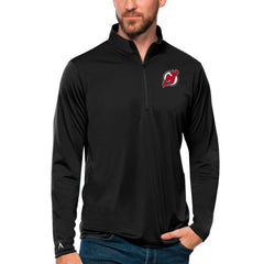 New Jersey Devils Antigua Tribute Quarter-Zip Pullover Top - Black Jerseys