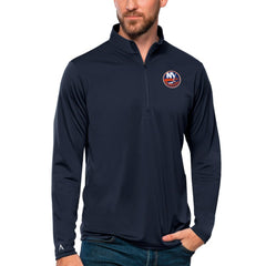 New York Islanders Antigua Tribute Quarter-Zip Pullover Top - Navy Pullover