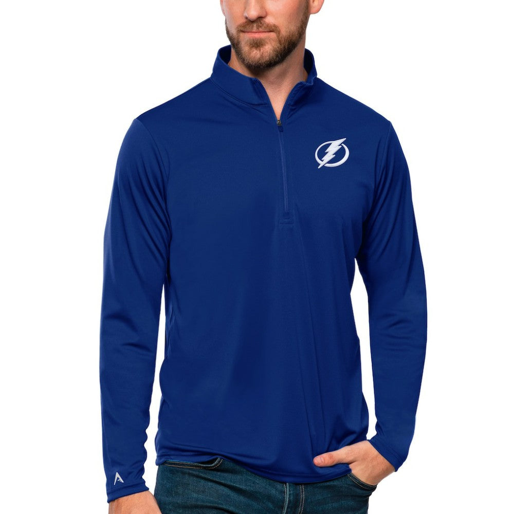 Tampa Bay Lightning Antigua Tribute Quarter-Zip Pullover Top - Blue Pullover