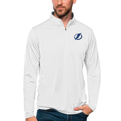 Tampa Bay Lightning Antigua Tribute Quarter-Zip Pullover Top - White Pullover