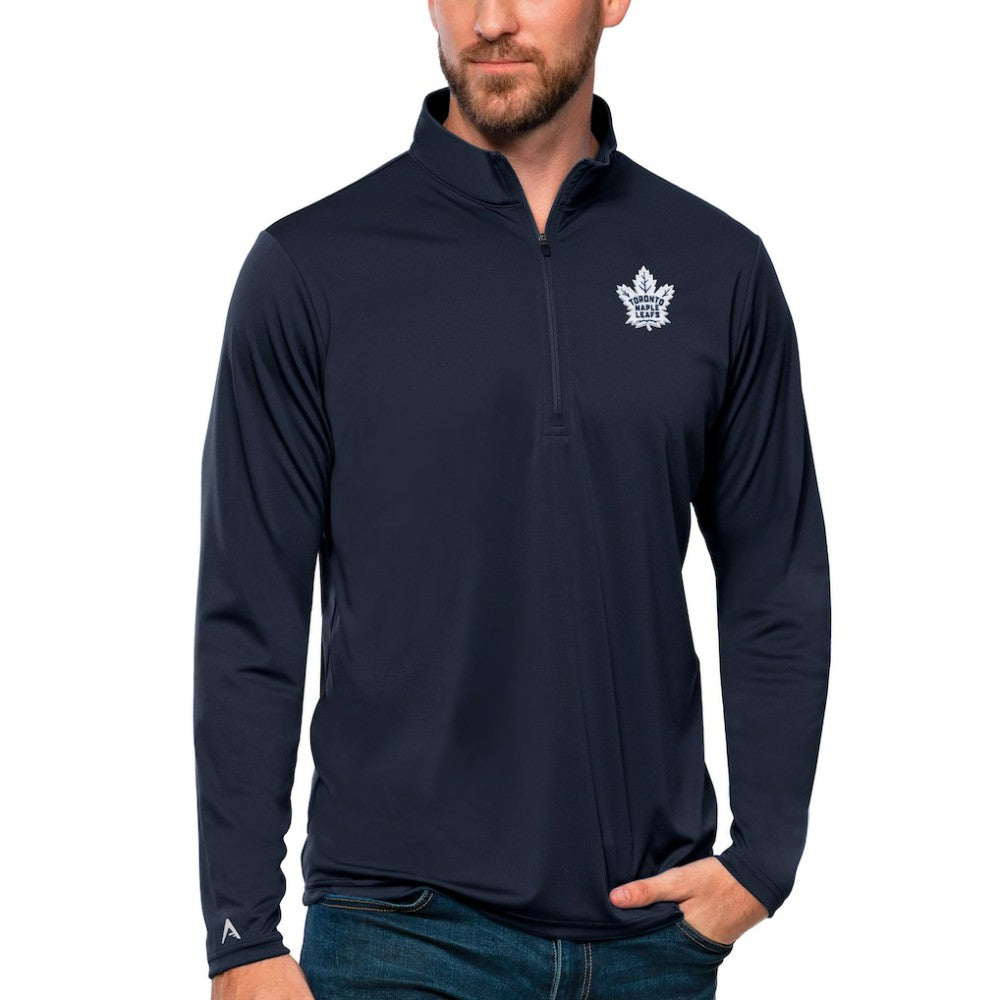 Toronto Maple Leafs Antigua Tribute Quarter-Zip Pullover Top - Navy Pullover