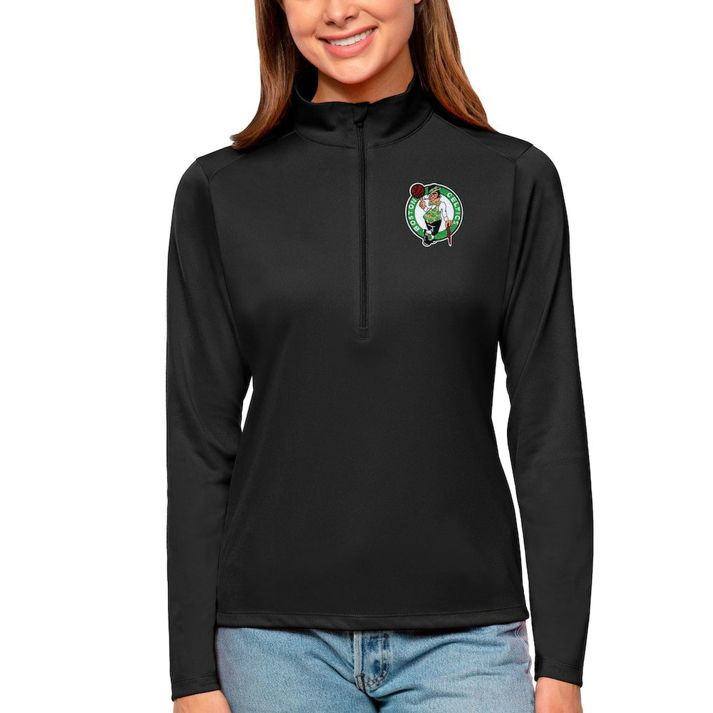 Boston Celtics Antigua Women's Tribute Half-Zip Top - Black shop
