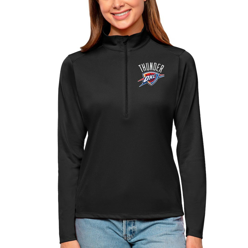 Oklahoma City Thunder Antigua Women's Tribute Half-Zip Top - Black discount