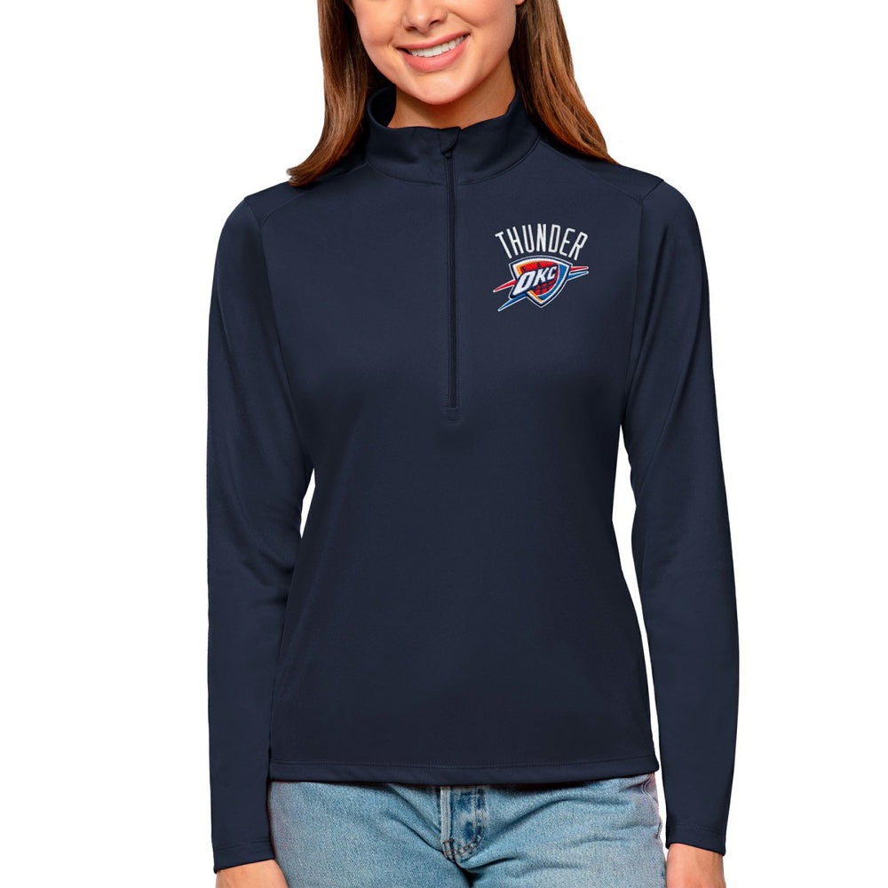 Oklahoma City Thunder Antigua Women's Tribute Half-Zip Top - Navy shop