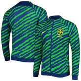 Brazil National Team 2022 Academy Pro Anthem Performance Raglan Full-Zip Jacket for sale - Blue/Green